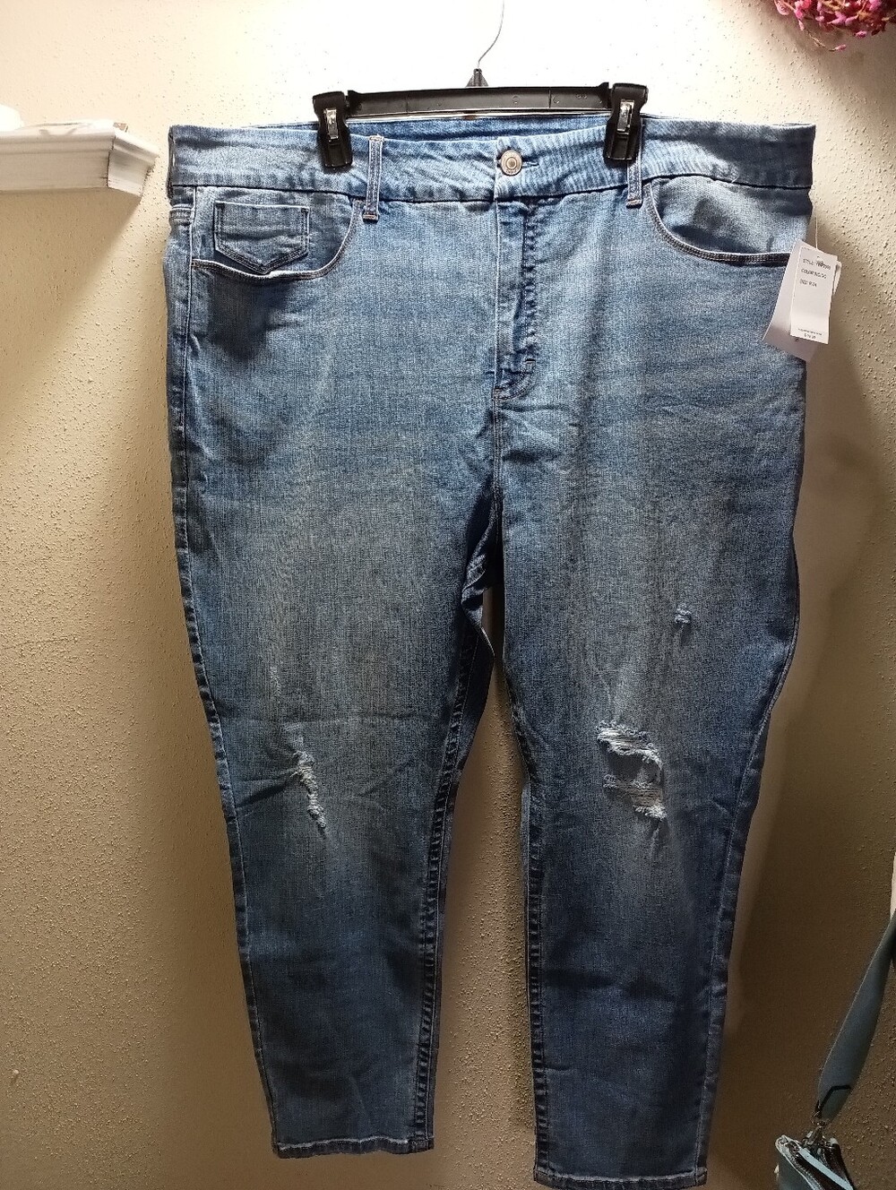 Potady Women's Distressed Jeans Size 24 Indigo Blue